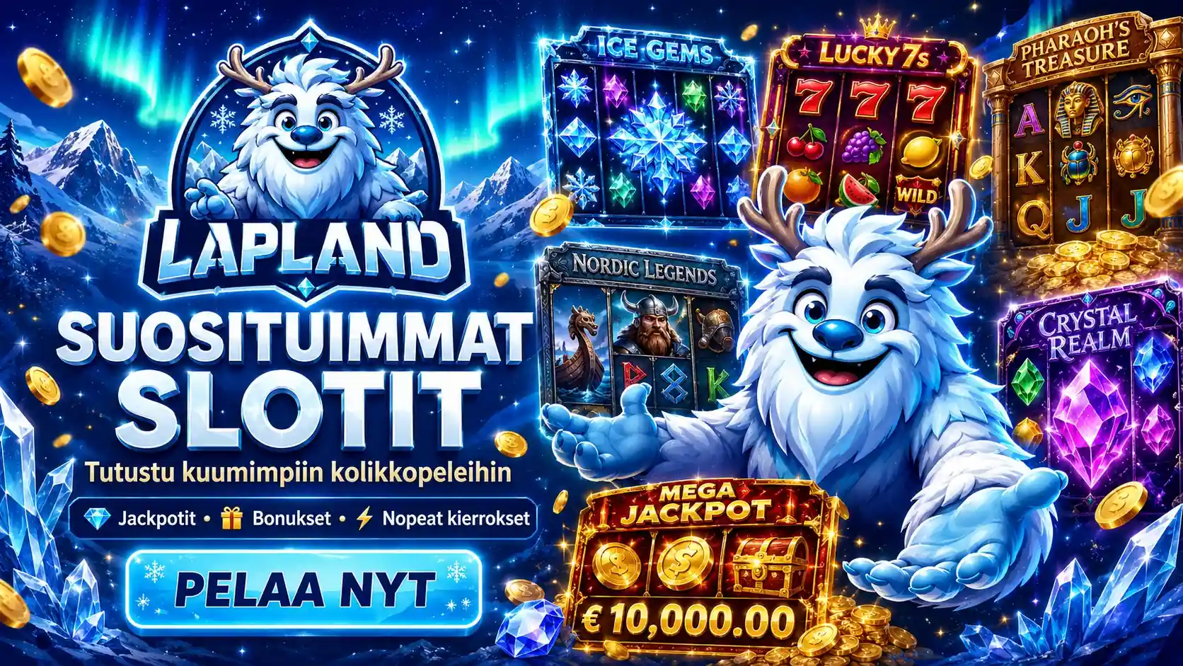 Lapland suosituimmat kolikkopelit ja jättipotit Suomessa